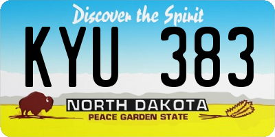 ND license plate KYU383