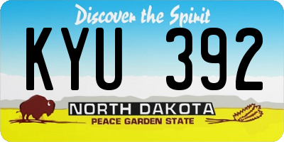 ND license plate KYU392