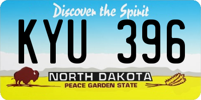 ND license plate KYU396
