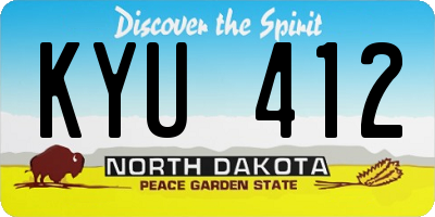 ND license plate KYU412