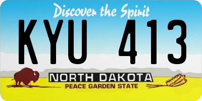 ND license plate KYU413
