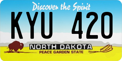 ND license plate KYU420