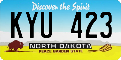 ND license plate KYU423