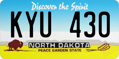 ND license plate KYU430
