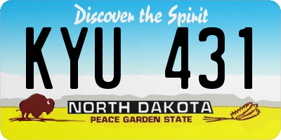 ND license plate KYU431