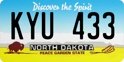 ND license plate KYU433
