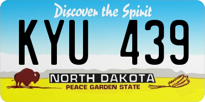 ND license plate KYU439