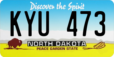 ND license plate KYU473
