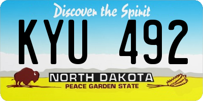 ND license plate KYU492