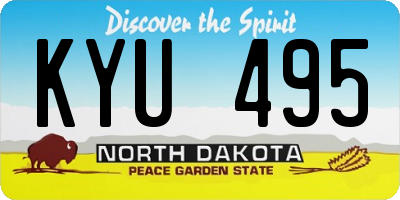 ND license plate KYU495