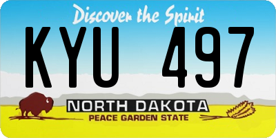 ND license plate KYU497