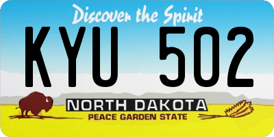 ND license plate KYU502
