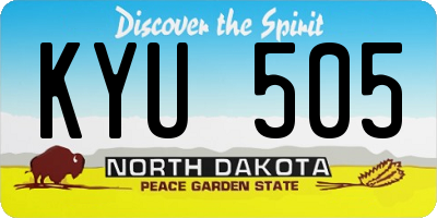 ND license plate KYU505