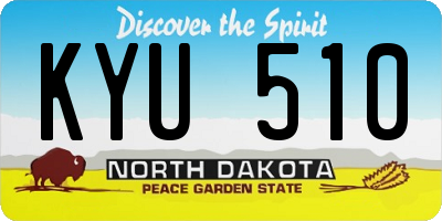 ND license plate KYU510