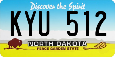 ND license plate KYU512
