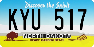 ND license plate KYU517