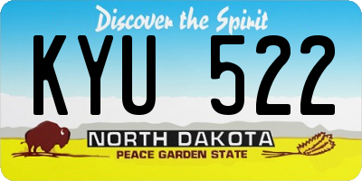 ND license plate KYU522