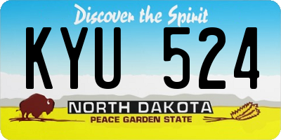 ND license plate KYU524