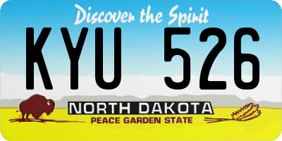 ND license plate KYU526