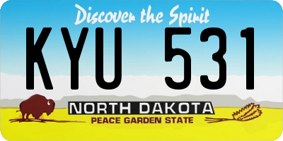 ND license plate KYU531