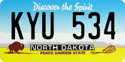 ND license plate KYU534