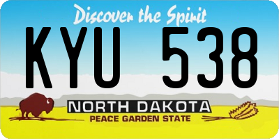ND license plate KYU538