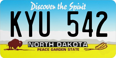 ND license plate KYU542