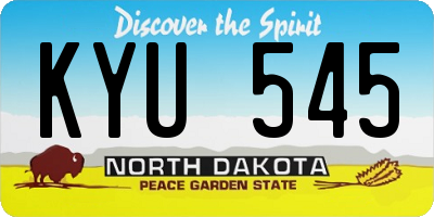 ND license plate KYU545
