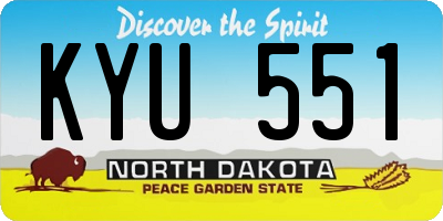 ND license plate KYU551