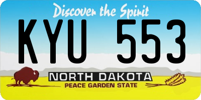 ND license plate KYU553