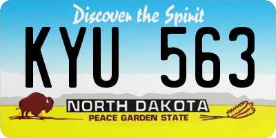 ND license plate KYU563