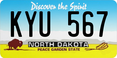 ND license plate KYU567