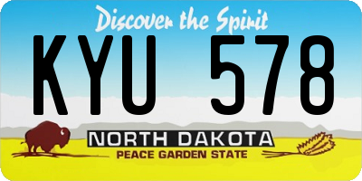 ND license plate KYU578