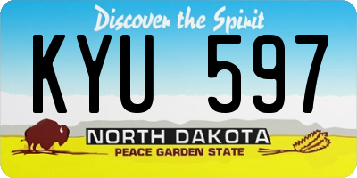 ND license plate KYU597