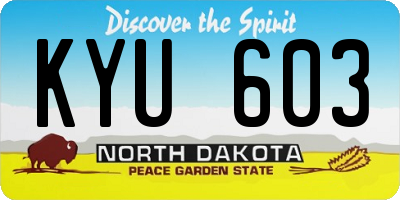ND license plate KYU603