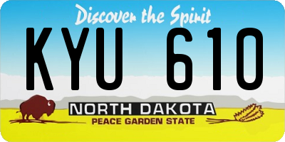 ND license plate KYU610