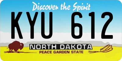 ND license plate KYU612