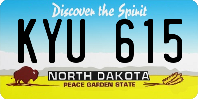 ND license plate KYU615