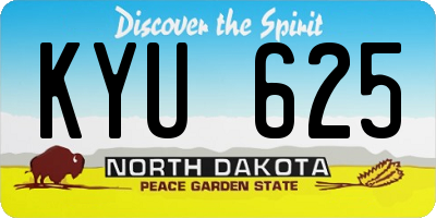 ND license plate KYU625