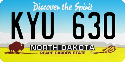 ND license plate KYU630