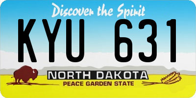 ND license plate KYU631