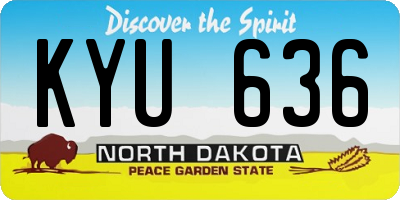 ND license plate KYU636