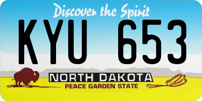 ND license plate KYU653