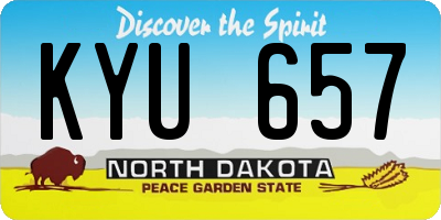 ND license plate KYU657