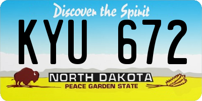 ND license plate KYU672