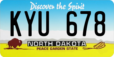 ND license plate KYU678