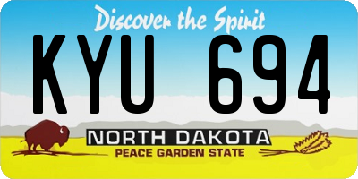 ND license plate KYU694