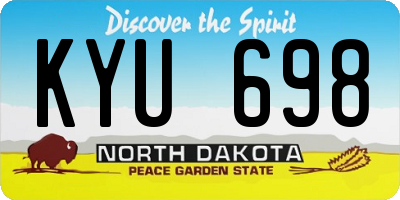 ND license plate KYU698