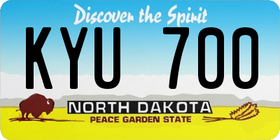 ND license plate KYU700