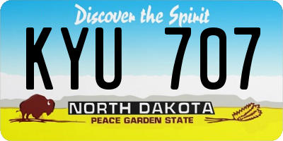 ND license plate KYU707